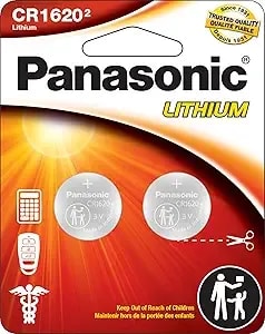 Panasonic cr1620 3.0 Volt Long Lasting Lithium Coin Cell Batteries In Child Resistant, Standards Based Packaging, 2-Battery Pack