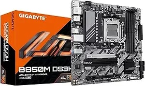 Gigabyte b850m ds3h Amd am5 Matx Motherboard, Support Amd Ryzen 9000/8000/7000 Series, ddr5, 8+2+2 Power Phase, 2x M.2, Pcie 5.0, Usb-C, 2.5gbe Lan, Ez-Latch, 5-Year Warranty