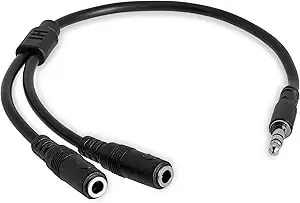 Startech.Com 3.5mm Audio Extension Cable - Slim Audio Splitter Y Cable And Headphone Extender - Male To 2x Female Aux Cable (muy1mffs)