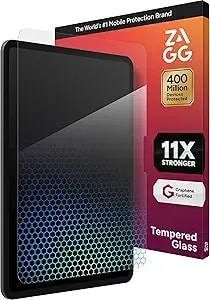 Zagg xtr4 Screen Protector For Ipad Pro 11" (m5)/ Pro 11" (m4) - 11x Stronger Tempered Glass, Blue Light Filter, Anti-Reflective, Ultra Smooth, Easy Install, Recycled Materials