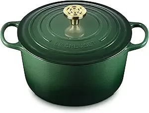 Le Creuset Signature 6.5-Quart Deep Round Dutch Oven With Light Gold Crucible Knob - Enameled Cast Iron (Artichaut)