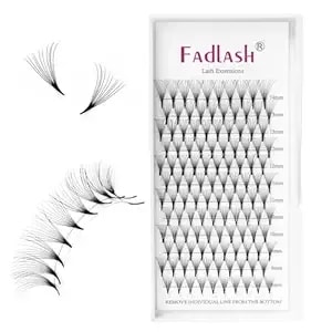 Fadlash Premade Lash Fans Eyelash Extensions 10d Premade Lash Extensions 0.07mm Thickness Pre Fanned Volume Lash Extensions D Curl (10d-0.07-D, Mix 8-14mm)