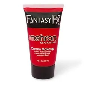 Mehron Makeup Fantasy Fx Cream Makeup - Water Based - Halloween - Red Face & Body Paint For Adults 1 Fl Oz (30ml) (Red)