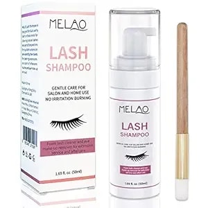 Eyelash Extension Cleanser Eyelid Foaming Cleanser Lash Shampoo For Extensions & Natural Lashes, Oil, Paraben & Sulfate Free, Non-Irritating, Perfect For Salon & Home Use 1.69fl.Oz