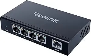 Reolink High Speed And Stability 4+1-Port Poe Switch For Home & Business, Compatible With Reolink Poe Security Camera/Nvr, Metal Housing, Wall/Desktop Mount, Rla-ps1e