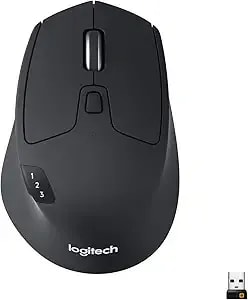 Logitech m720 Triathlon Multi-Device Wireless Mouse, Bluetooth, Usb Unifying Receiver, 1000 Dpi, 6 Programmable Buttons, 2-Year Battery, Compatible With Laptop, Pc, Mac, Ipados - Black
