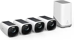 Eufy Security Eufycam s330 (Eufycam 3) 4-Cam Kit, Security Camera Outdoor Wireless, 4k With Integrated Solar Panel, Face Recognition Ai, Expandable Local Storage, Spotlight, No Monthly Fee