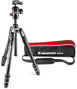Manfrotto Befree Advanced Gt Pro Travel Tripod, Twist Lock With Ball Head For Canon, Nikon, Sony, Dslr, Csc, Mirrorless, Up To 12 Kg, Lightweight With Tripod Bag, Aluminium, Black, mkbfrta4gt-Bh