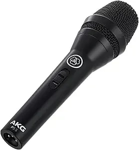 Akg Pro Audio p5 S High-Performance Supercardioid Dynamic Vocal Microphone With On/Off Switch, Xlr Wired Mic For Stage, Studio Recording & Live Performance, Includes Stand Adapter And Zip Bag, Black