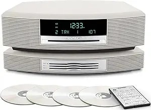 Bose Wave Music System With Multi-Cd Changer - Platinum White, Compatible With Alexa Amazon Echo (Renewed)
