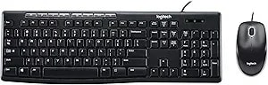 Logitech mk200 Media Combo Wired Keyboard And Mouse, Full-Size Keyboard With Easy-Access Media Controls, High-Definition Optical Mouse, Plug And Play Usb Connection – Black