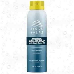 Oars + Alps After Sun Spray, After Sun Care Spray With Aloe Vera, Kukui Oil & Niacinamide & Green Tea Scent To Naturally Cool Skin, Hydrating, Soothing, Non Greasy, 6oz