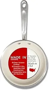 Made In Cookware - 8" Ceramiclad Non Stick Frying Pan (Stainless Handle) - 5-Ply Stainless Clad With Stay-Cool Handle - Professional Cookware - Crafted In Italy - Induction Compatible