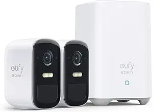 Eufy Security, Eufycam 2c Pro 2-Cam Kit, Wireless Home Security System With 2k Resolution, 180-Day Battery Life, Homekit Compatibility, ip67, Night Vision, And No Monthly Fee.