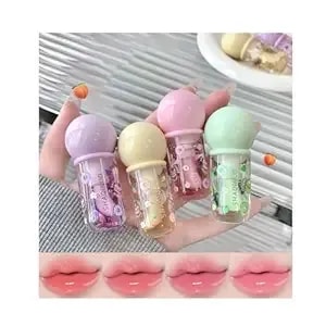 4 Pcs Hydrating Lip Gloss Oil Set, Fruit Flavored Lip Gloss Set Shiny Lip Oil, Cute Lip Jelly For Women, Party Gift, Non-Toxic Make-Up