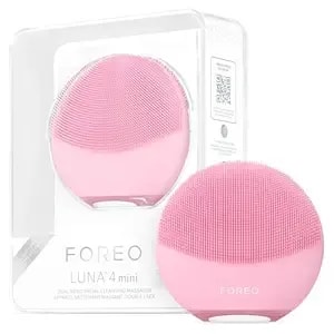 Foreo Luna 4 Mini Face Cleansing Brush & Face Massager - Premium Face Care - Enhances Absorption Of Facial Skin Care Products - Simple Skin Care Tools - For All Skin Types- Pearl Pink