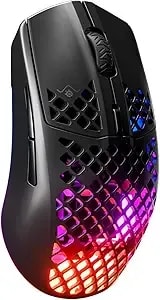 Steelseries Aerox 3 Wireless - Holey Rgb Gaming Mouse - Ultra-Lightweight Water Resistant Design - 18k Dpi Truemove Air Optical Sensor- Onyx