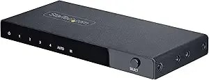 Startech.Com 4-Port 8k Hdmi Switch, Hdmi 2.1 Switcher 4k 120hz hdr10+, 8k 60hz Uhd, Hdmi Switch 4 In 1 Out, Auto/Manual Source Switching, Power Adapter And Remote Included (4port-8k-Hdmi-Switch)