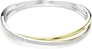 Swarovski Hyperbola Bangle, Round Cut, Clear, Mixed Metal Bangle