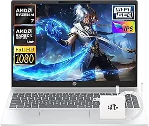 Hp Omnibook 5 16" Laptop, Amd Ryzen Ai 7 350 (Up To 5ghz), 16gb ddr5 512gb Ssd, Radeon 860m Copilot+ Computer-Laptops For Creator Business Gaming College With win11 wifi6e Backlit Kb Gm Accessory