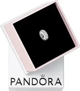 Pandora Clear Sparkle Spacer Charm - Bracelet Charm For Pandora Moments Bracelets - Stunning Women'S Jewelry - Gift For Women In Your Life - Made With Sterling Silver & Cubic Zirconia - With Gift Box