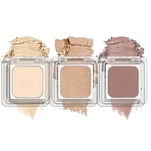 3-Color Eyeshadow Set With Compact – Removable Neutral Matte & Shimmer Pans, Ivory, Champagne & Taupe, High-Pigment Longwear Eye Makeup