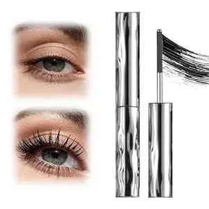 2026 New Metal Wand Mascara, Waterproof Long Lasting Tubular Eyelash Primer, Brushless Tubing Mascara For Natural Lengthening And Curling, Smudge Proof And No Flaking (1 Pcs)