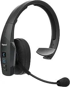 Blueparrott b350-Xt Mono Bluetooth Wireless Headphones 96% Noise Canceling Over Head Trucker Headset With Mic, Adjustable Lightweight Headband, ip54-Rated Protection, 24 Hrs. Talk Time, Black