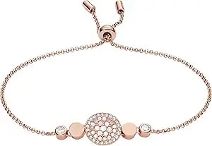 Fossil Women'S Rose Gold-Tone Stainless Steel Chain Or Beaded Bracelet For Women