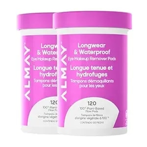 Almay Longwear & Waterproof Eye Makeup Remover Pads, 2 Pack