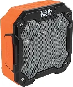 Klein Tools aepjs3 Bluetooth Jobsite Speaker With Magnet And Hook, 20-Hr Run Time, Charge Via Usb A Or C, Pair Multiple Speakers Via Broadcast, Hands Free Capable