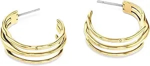 Calvin Klein Wavy Women'S Hoop Earrings - Stainless Steel, Elegant Jewelry, Perfect For Any Occasion, Designer Wear - Gift For Her