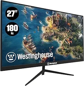 Westinghouse 27 Inch Gaming Monitor, Ips, 180hz, 1ms, Fhd 1080p, 110% Srgb, Amd Freesync, Eyecare, Computer Monitor For Office, Pc & Console Games, Built In Speakers, Displayport, hdmix2/Gaming Mode