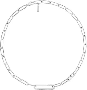 Calvin Klein Women'S Asymmetrical Elegance Necklace - Stainless Steel Pendant With Chain And Lobster Closure - Premium Fashion Accessory - Gift For Her