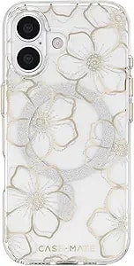 Case-Mate Iphone 17 Case [Compatible With Magsafe] - Sparkly Floral Phone Case With 12ft Drop Protection - Premium Magnetic Cover For Iphone 17 - Floral Gems