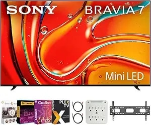 Sony Bravia 7 k85xr70 85 Inch 4k Hdr Smart Qled Mini-Led Tv Bundle With Premiere Movie Streaming Package & Tv Setup Bundle With Wall Mount + Surge Adapter + Hdmi Cable & More (2024 Model)