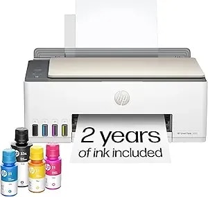 Hp Smart Tank 5000 Wireless All-In-One Ink Tank Printer, Scanner, Copier With 2 Years Of Ink Included, Best-For-Home, Cartridge-Free, Refillable, Ai-Enabled, An Ecotank Alternative (5d1b6a)