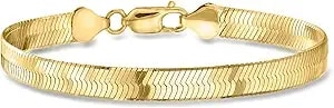 Ross-Simons Italian 6mm 18kt Gold Over Sterling Herringbone Bracelet