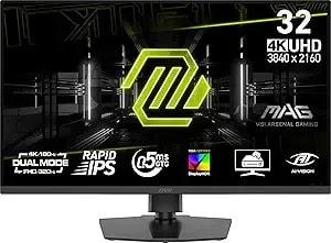 Msi Mag 322urdf e16 32-Inch 3840 X 2160 (Uhd) Gaming Monitor, 320hz, Freesync Premium, Hdmi, Displayport, Vesa Mountable, Tilt, Height Adjustable, Speaker, 0.05ms, Black