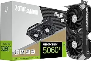 Zotac Gaming Geforce Rtx 5060 Ti 8gb Twin Edge Oc Dlss 4 8gb gddr7 128-Bit 28 Gbps Pcie 5.0 Gaming Graphics Card, Icestorm 2.0 Cooling, Sff-Ready, Zt-b50610h-10a