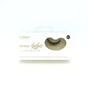 Laflare 3d 100% Real Mink Eyelashes, Luxurious Hand-Made, Light, Natural, Long Lasting, Easy To Apply False Lashes (k11)