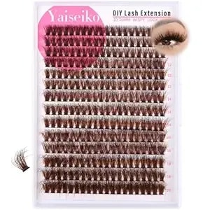 Yaiseiko Brown Lash Clusters 60d Natural 280pcs Dark Brown Eyelash Extension 10-20mm Individual Lashes D Curly Waterproof Eyelash Clusters Soft False Eyelashes Diy At Home