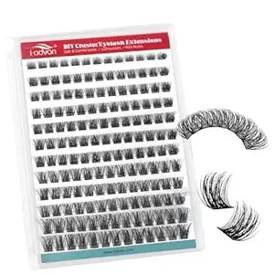 156pcs Eyelash Clusters By Fadvan, Natural Volume Lash Extensions, Soft D-Curly Cluster Eyelash Extensions, 8-16mm Individual Lashes Clusters
