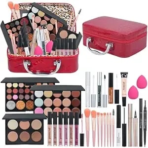 Makeup Kit,Makeup Set For Women Full Kit,Professional Make Up Kit For Beginners,Makeup Gift Set For Women,Makeup Sets For Girls,Makeup Kit For Teens (Red)