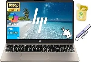 HP 15.6" FHD Touchscreen Business Laptop Computer, Intel 8-Core i3 Processor, 16GB RAM 512GB Storage (256GB SSD+256GB Docking Set), Windows 11, AI Copilot, Numeric Keypad, NLY Earphone, Cozy Cashmere