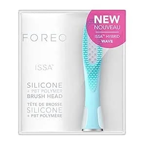 Foreo Issa Hybrid Wave Brush Head Mint, Medical-Grade Silicone & Pbt Polymer Bristles, 6-Months Lasting