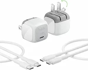 Belkin Usb C Charger Block 20w (2 Pack) - Usb C Cable Included - Fast Charging Block, Type C Wall Charger - Apple Iphone 17, Air, Pro, Samsung Galaxy s26, Google Pixel 10, Ipad, Airpods, Etc - White