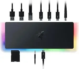 Razer Thunderbolt 4 Dock: 10 Ports In 1 - Dual 4k Or Single 8k Video Output - Usb A And C Hub, 2.5 Gbe Thunderbolt 3, Mac, And Pc Compatible - Thunderbolt 4 Certified - Passthrough Charging - Chroma