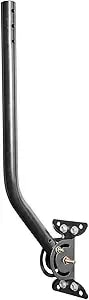 Philips Universal Adjustable Tv Antenna Mount, Steel J-Mount For Attic Outdoor Roof Wall Installation, Weatherproof Mast Pole, Mounting Bracket And Hardware Included, Black, sdw1220/27