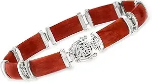 Ross-Simons Jade Good Fortune Bracelet In Sterling Silver